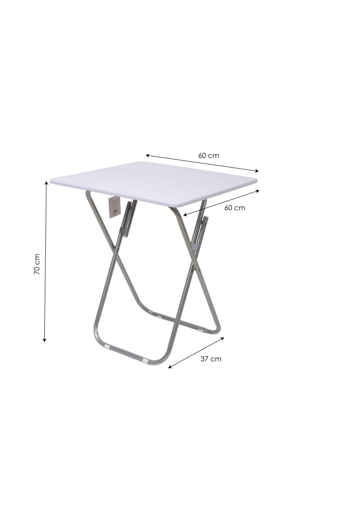 Mesa Plegable  de Madera Blanca Cuadrada