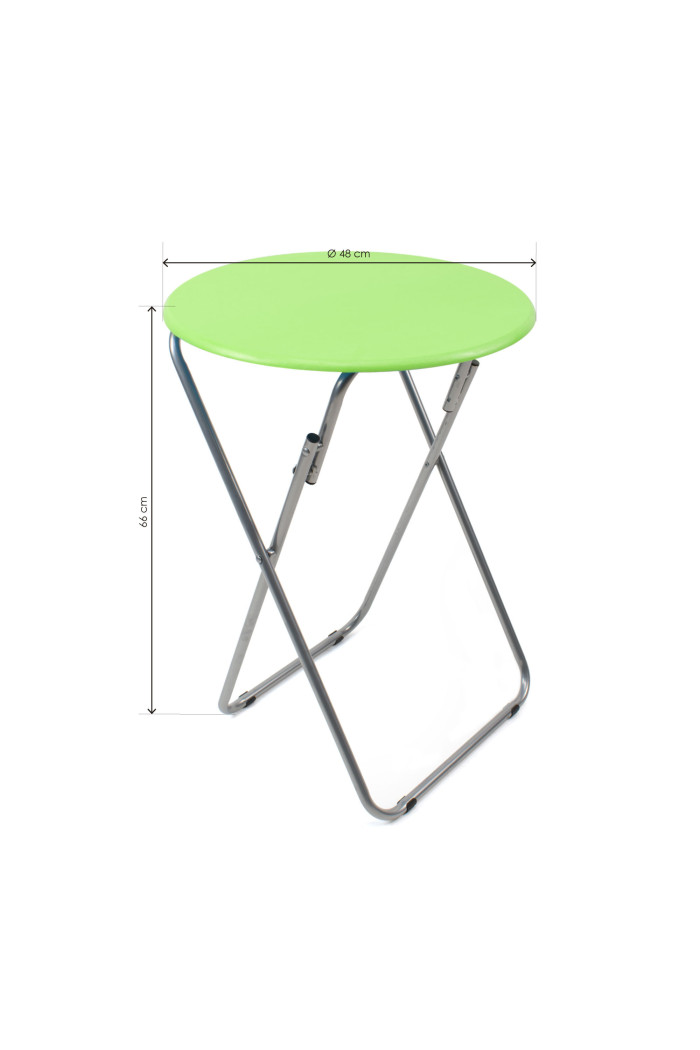 Mesa Redonda Plegable de Madera - Verde