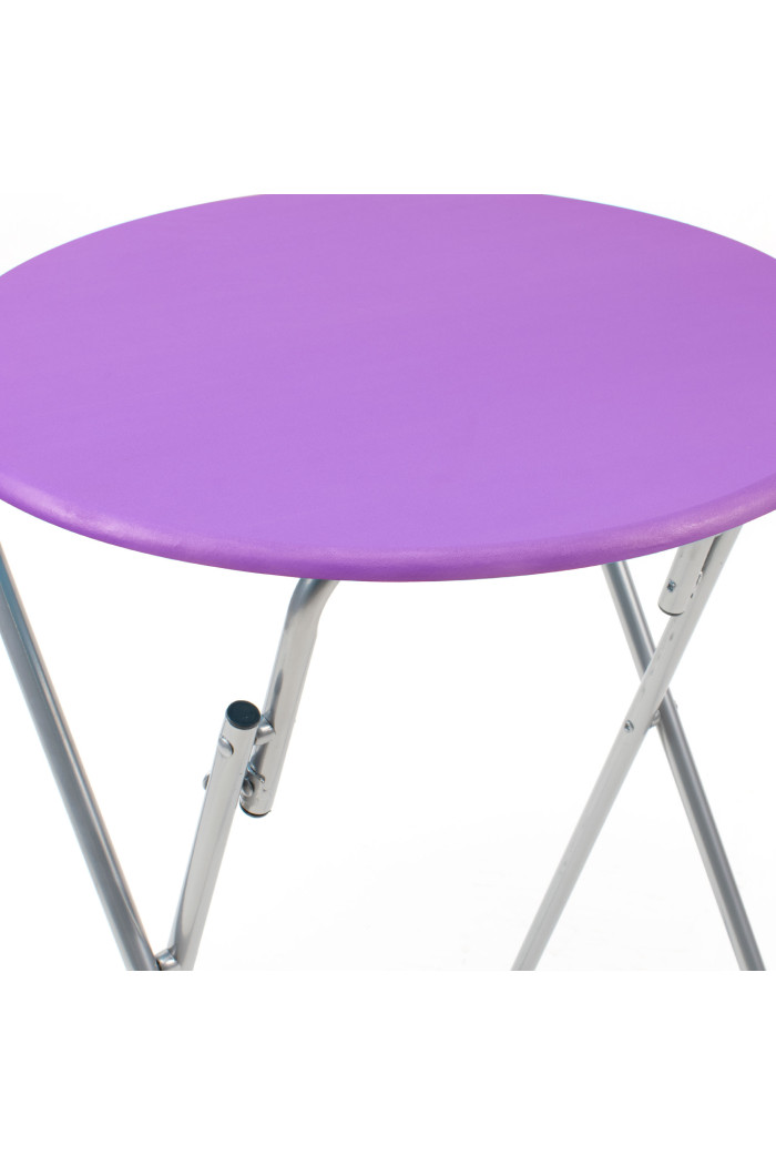 Mesa Redonda Plegable de Madera - Violeta