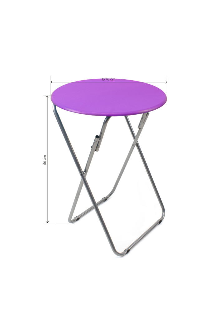 Mesa Redonda Plegable de Madera - Violeta