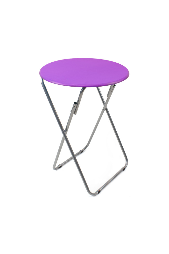 Mesa Redonda Plegable de Madera - Violeta