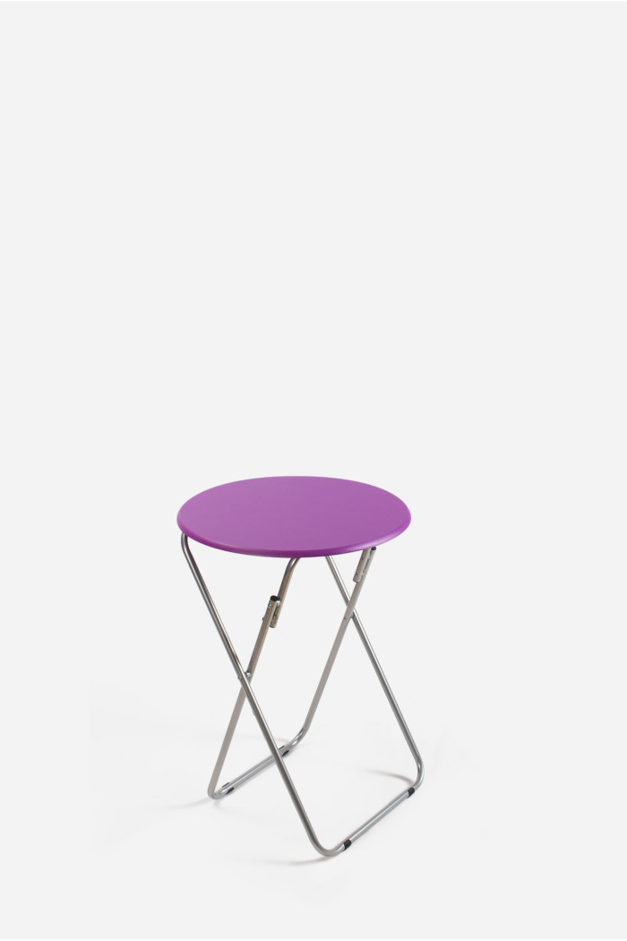 Mesa Redonda Plegable de Madera - Violeta