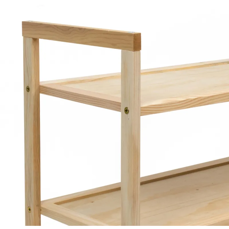 Zapatero de madera 3 niveles - Natural