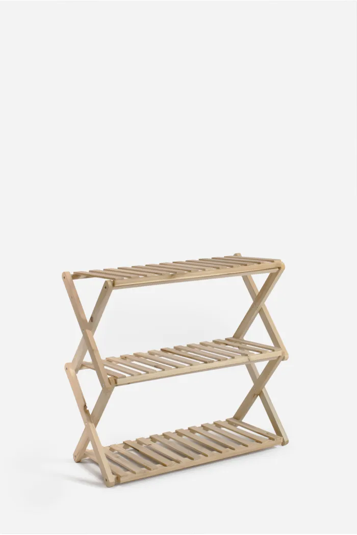 Zapatero de Madera en Zig Zag de 3 Niveles