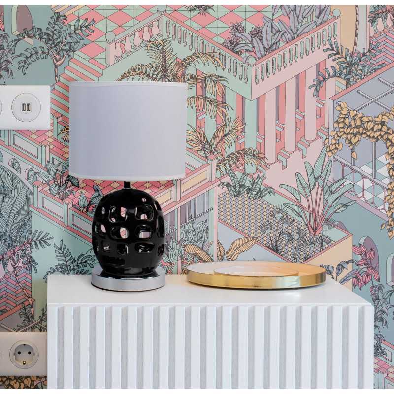 Lámpara Moderna para Mesa con Base de Cerámica - 2 Colores