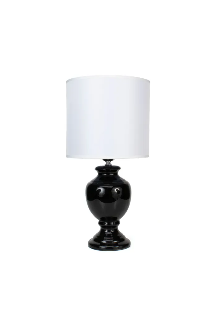 Lámpara para mesa con base de cerámica - Blanco/Negro