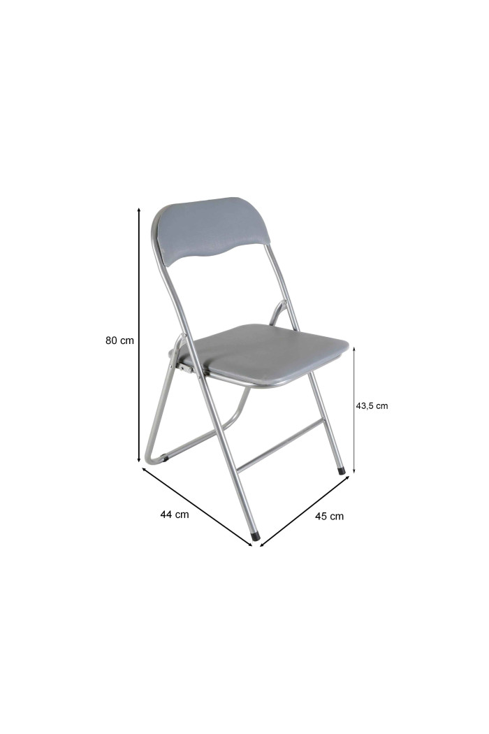 Silla metal plegable gris