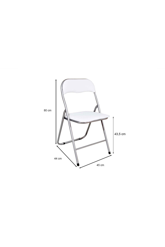 Silla plegable  Silla blanca  Metal  Apilable