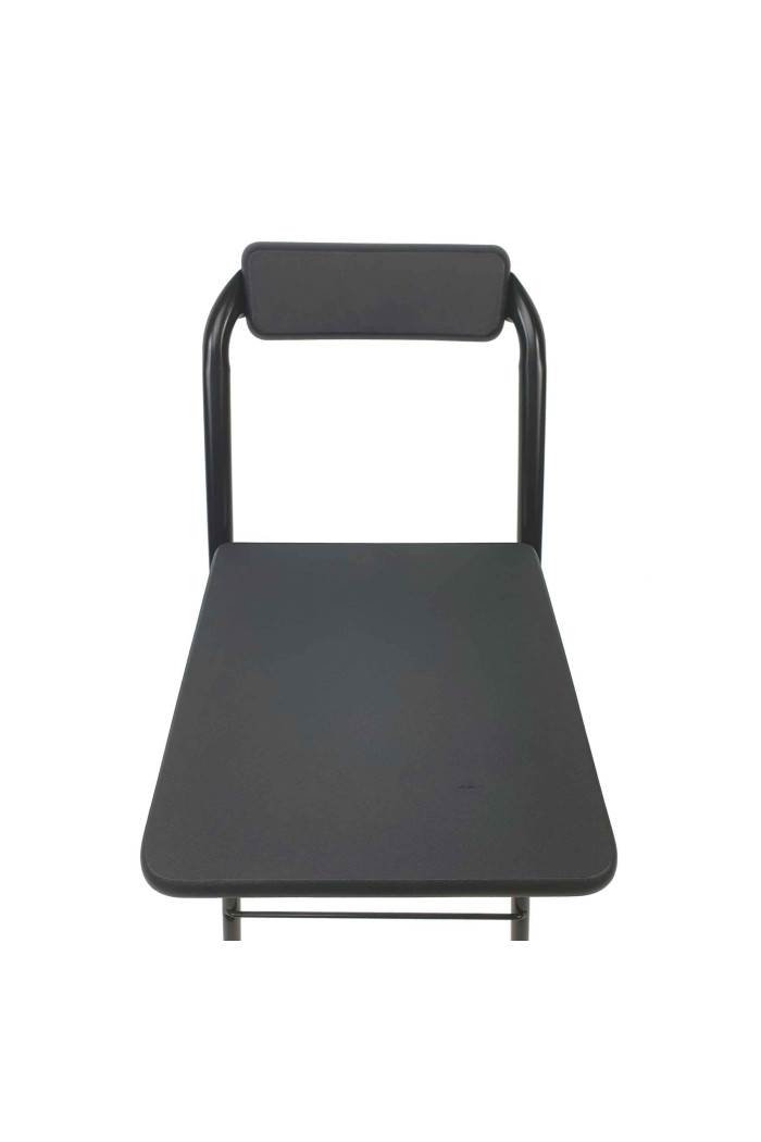 Taburete Alto Plegable Con Respaldo - Negro