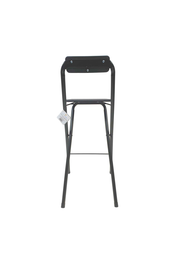 Taburete Alto Plegable Con Respaldo - Negro