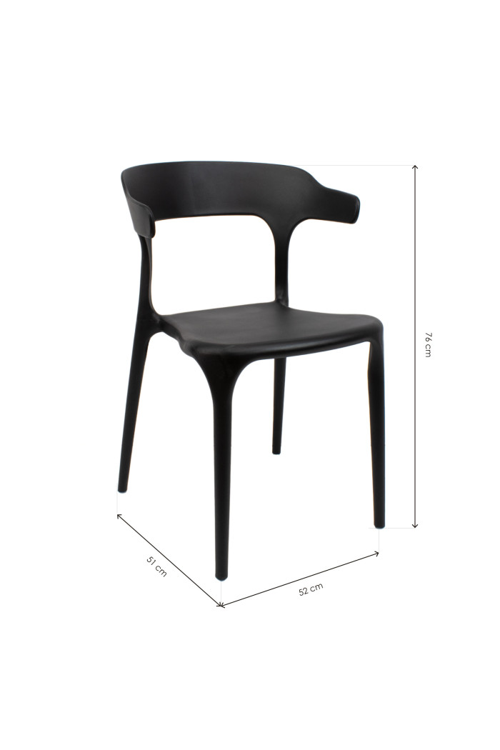 SILLA DUBAI PP-METAL NEGRO 52X51X76