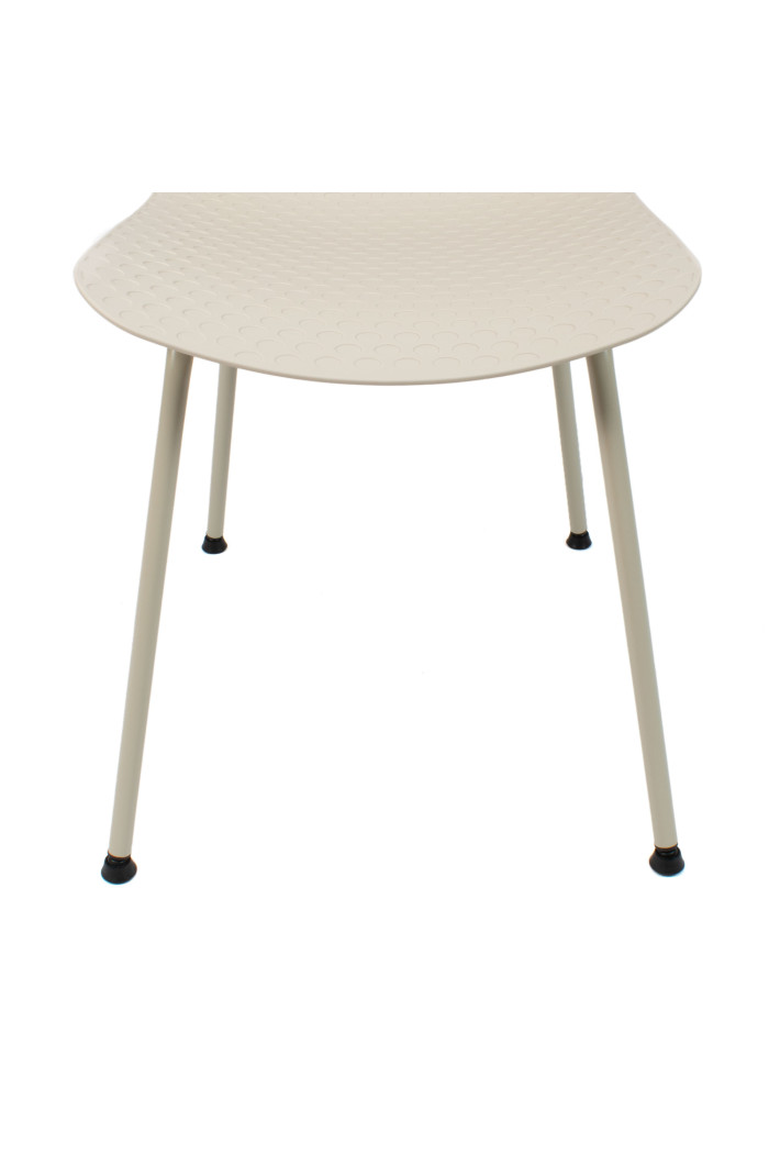 Silla de Comedor Moderna London Color Crema de Metal