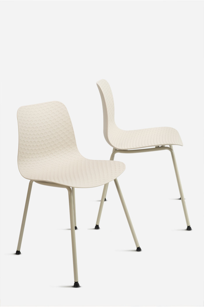 SILLA LONDON PP-METAL CREMA