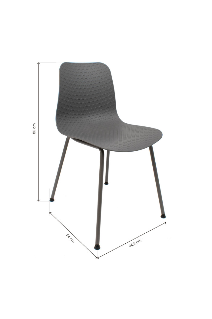 SILLA LONDON PP-METAL GRIS OSCURO