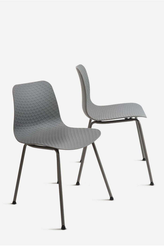 SILLA LONDON PP-METAL GRIS OSCURO