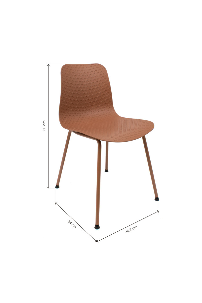 SILLA LONDON PP-METAL MARRÓN 44,5X54X80