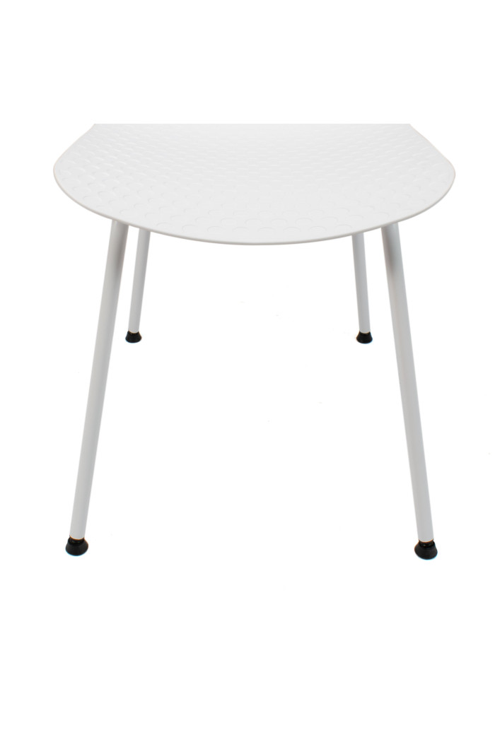 Silla de Comedor Moderna London Color Blanco de Metal