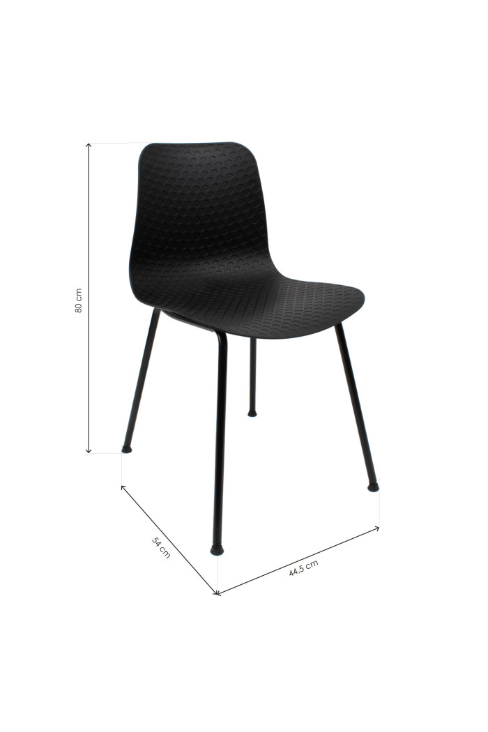 SILLA LONDON PP-METAL NEGRA