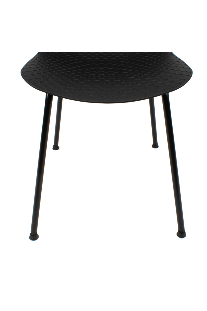 Silla de Comedor Moderna London Color Negro de Metal