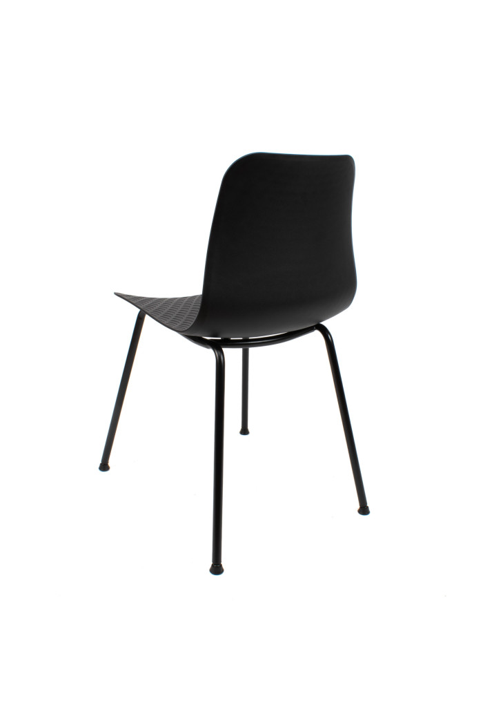 Silla de Comedor Moderna London Color Negro de Metal