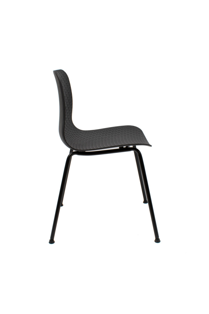 SILLA LONDON PP-METAL NEGRA