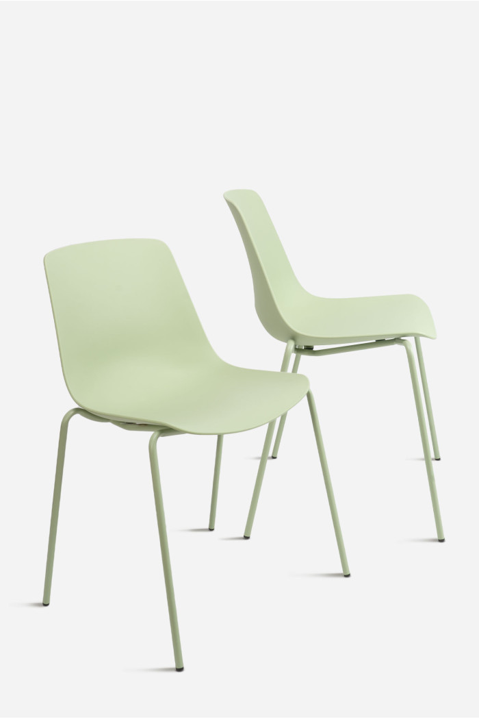 SILLA MILAN PP-METAL VERDE 55X51X82