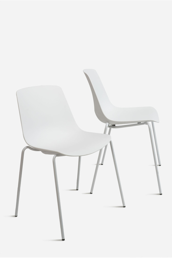 SILLA MILAN PP-METAL BLANCA 55X51X82