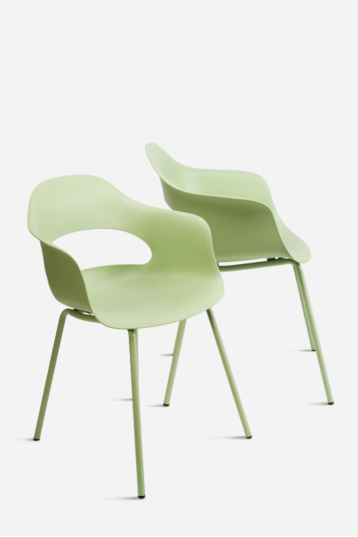 SILLA PARIS PP-METAL VERDE 55,5X52X81,5 cm