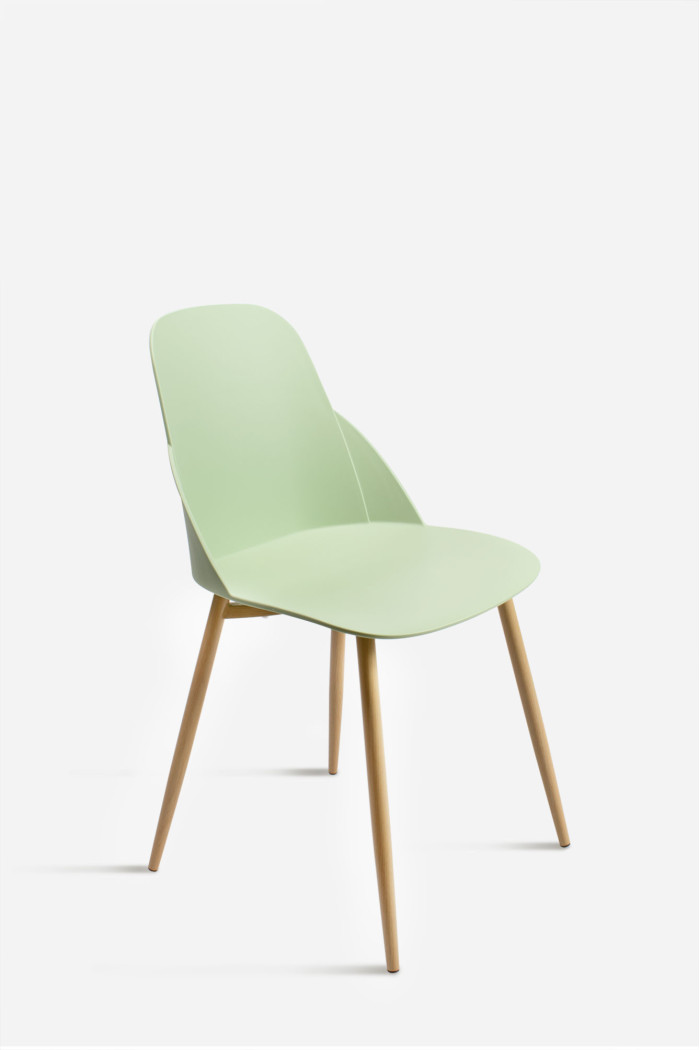 SILLA BERLIN PP-METAL VERDE 42,5X52X82,5 cm