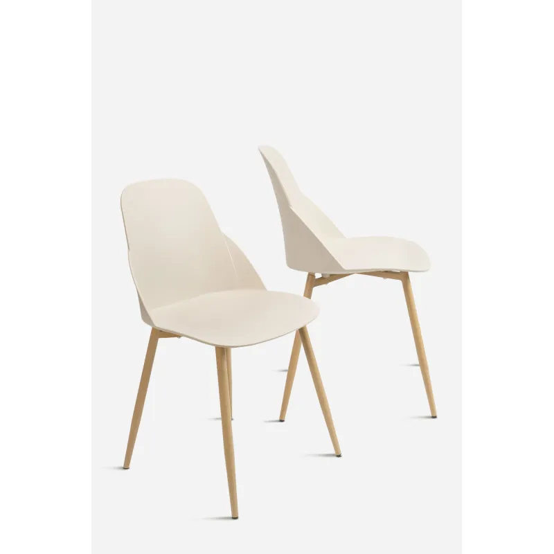 Silla de Comedor Moderna en Madera y Polipropileno - Modelo Berlín