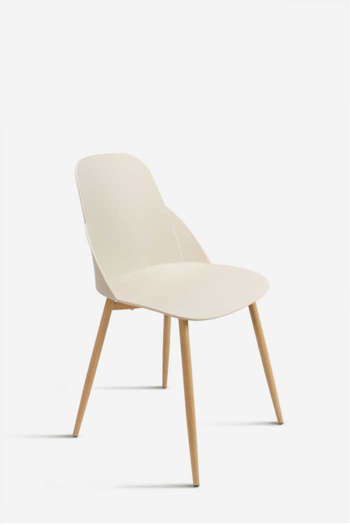 Silla de Comedor Moderna en Madera y Polipropileno - Modelo Berlín