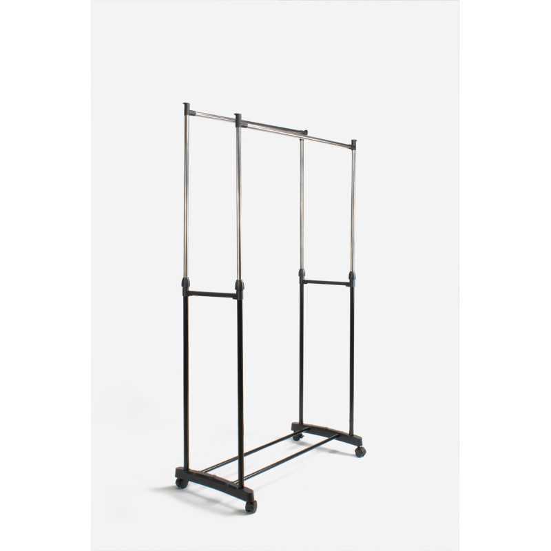Perchero Extensible Ajustable de Metal Con Ruedas - Burro de Metal con Ruedas 80X43X90-160 cm