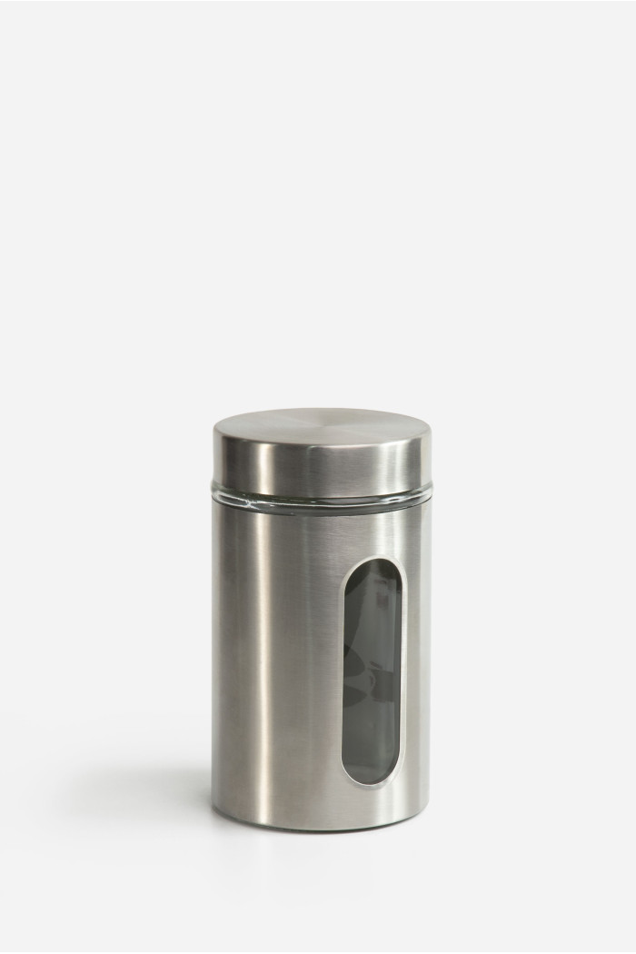 TARRO ACERO INOX./CRISTAL 1000 ml D.10X17,5