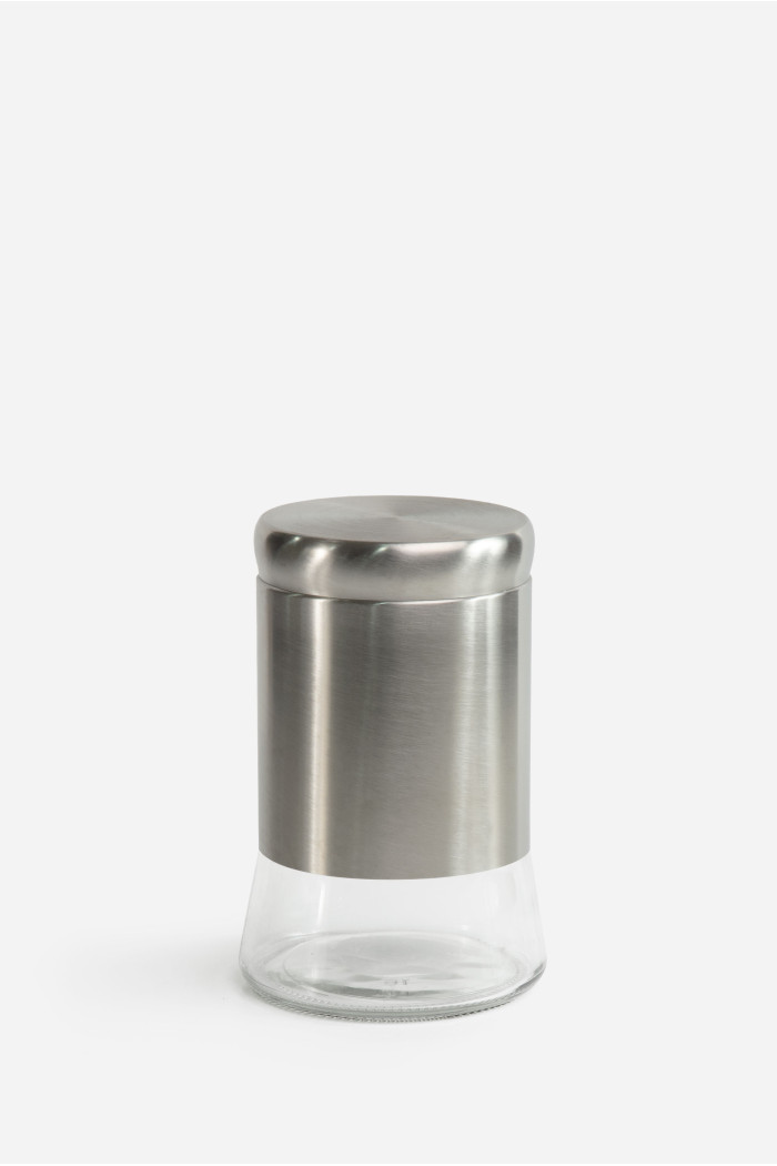 TARRO ACERO INOX./CRISTAL  1000 ml D.11X19