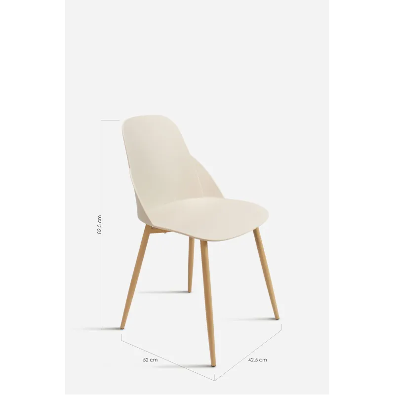 Silla de Comedor Moderna en Madera y Polipropileno - Modelo Berlín