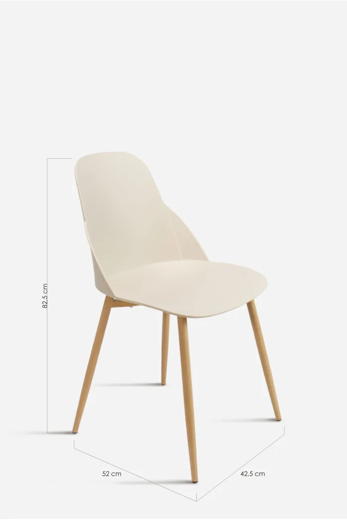 Silla de Comedor Moderna en Madera y Polipropileno - Modelo Berlín
