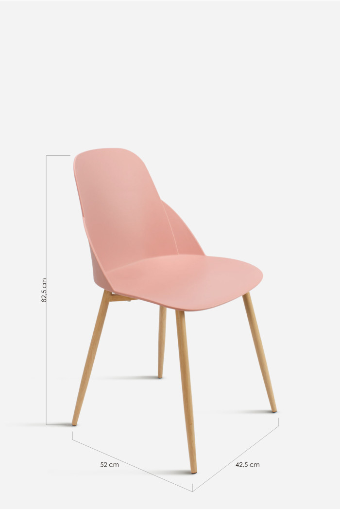 SILLA BERLIN PP-METAL ROSA 42,5X52X82,5 cm