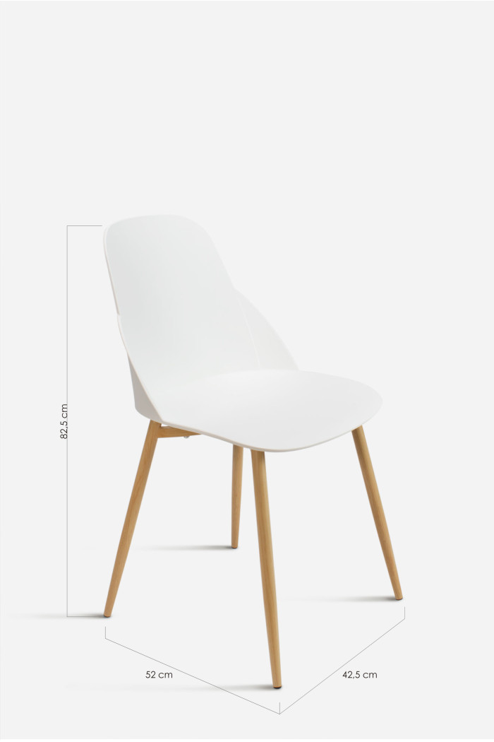 SILLA BERLIN PP-METAL BLANCO 42,5X52X82,5 cm