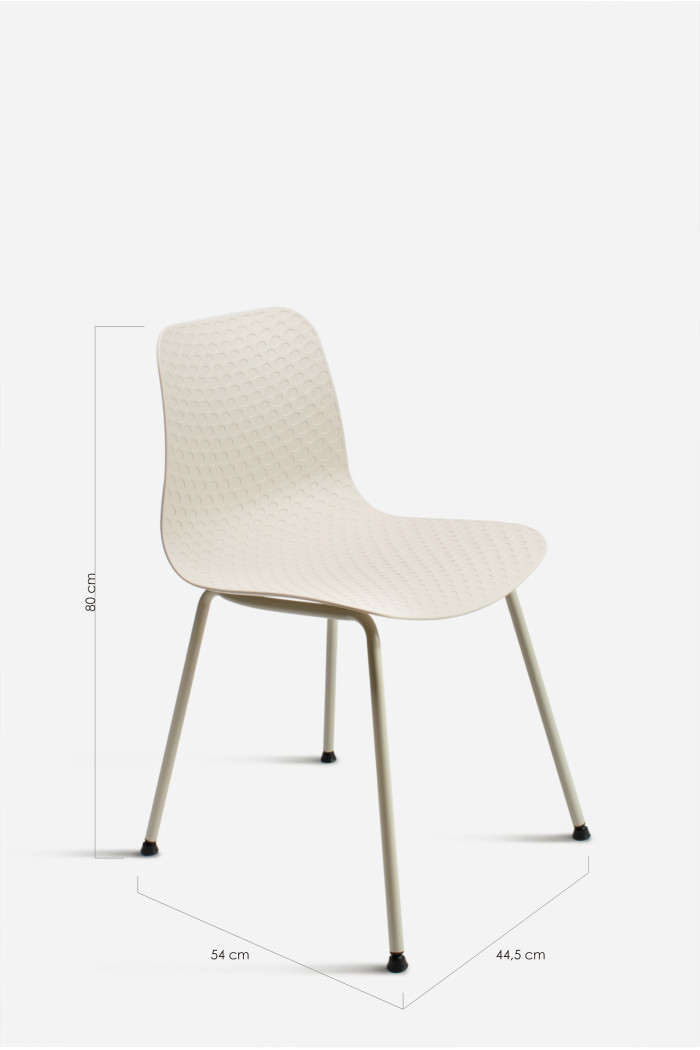 SILLA LONDON PP-METAL CREMA