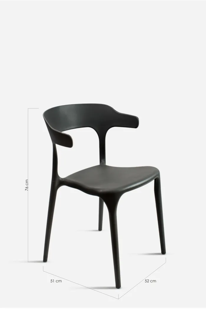 SILLA DUBAI PP-METAL NEGRO 52X51X76
