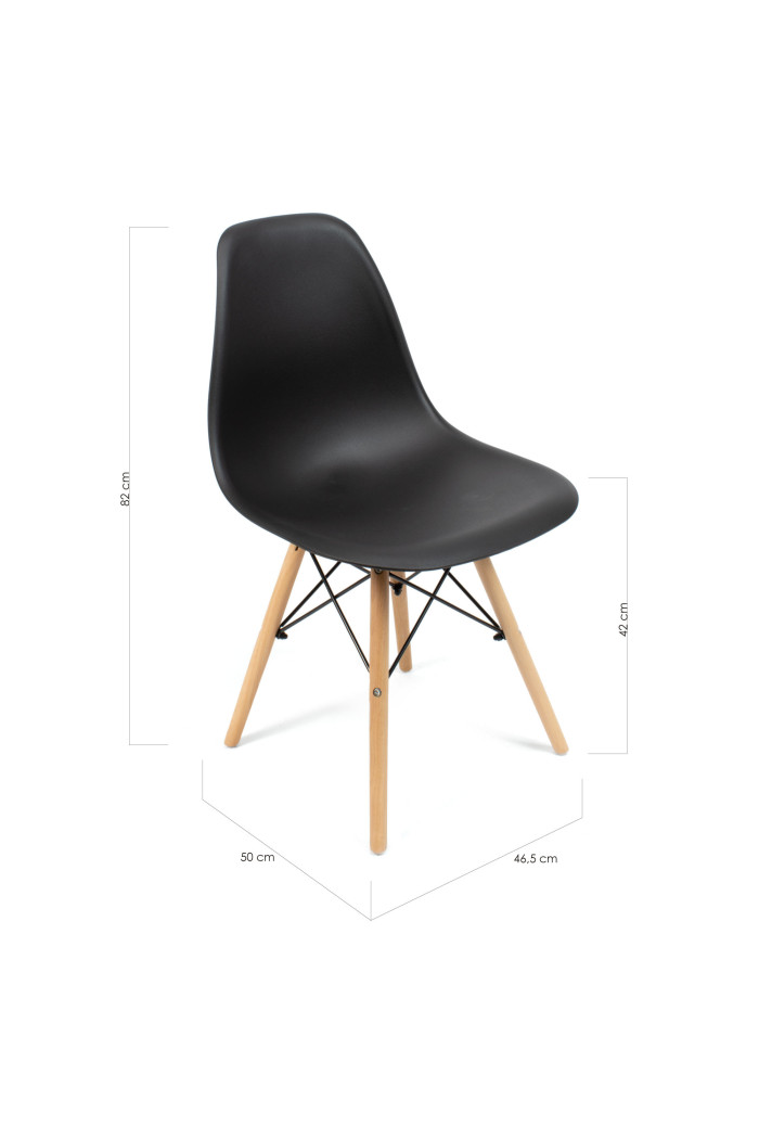 Silla de Comedor Moderna Negra de Madera