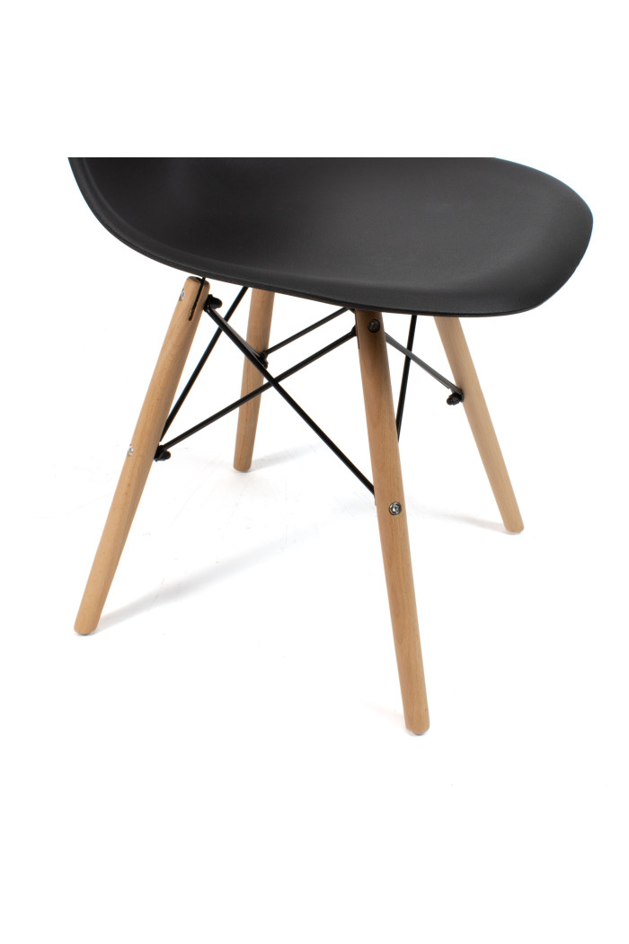 Silla de Comedor Moderna Negra de Madera