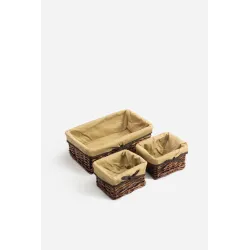 Pack 3 Cestas de Almacenaje Decorativas Rectangulares