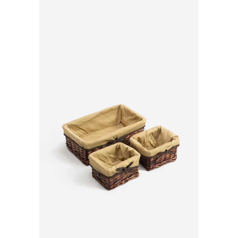 Pack 3 Cestas de Almacenaje Decorativas Rectangulares