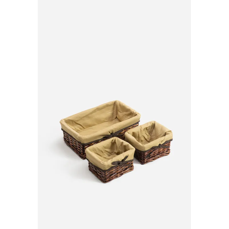 Pack 3 Cestas de Almacenaje Decorativas Rectangulares