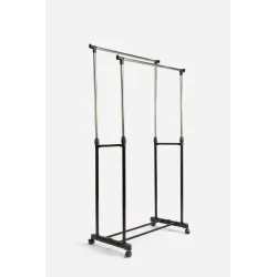 Perchero Doble Ajustable de Metal Compact - 80x43x95 hasta 150