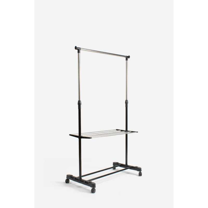 PERCHERO METAL AJUSTABLE C/PANTALONERO (TUBO 22mm) 80X43X160 cm
