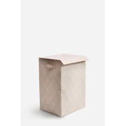 Cesto Pongotodo Rectangular de Tela Plegable Beige
