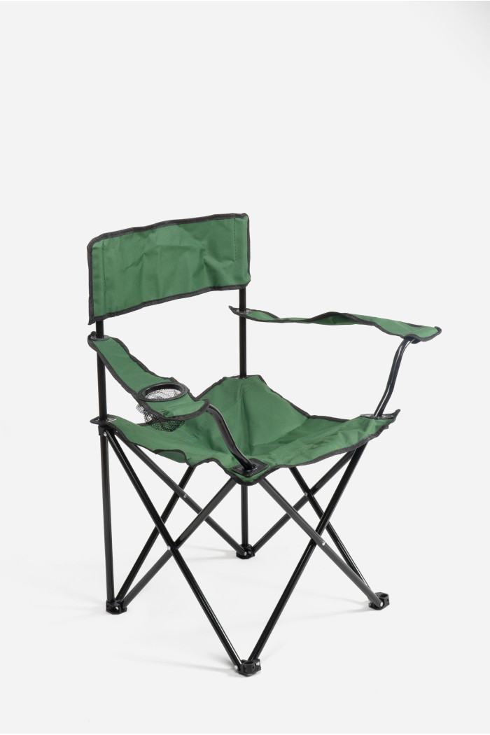 Silla de camping plegable con reposabrazos - Verde