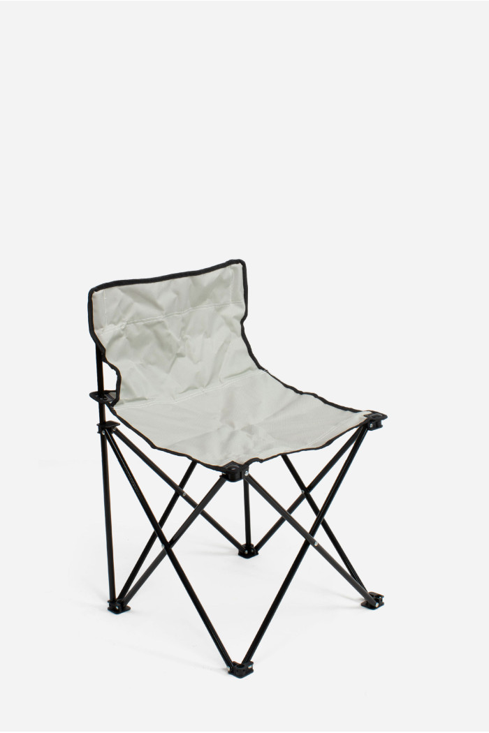 SILLA CAMPING PLEGABLE METAL GRIS 45X45X70 cm